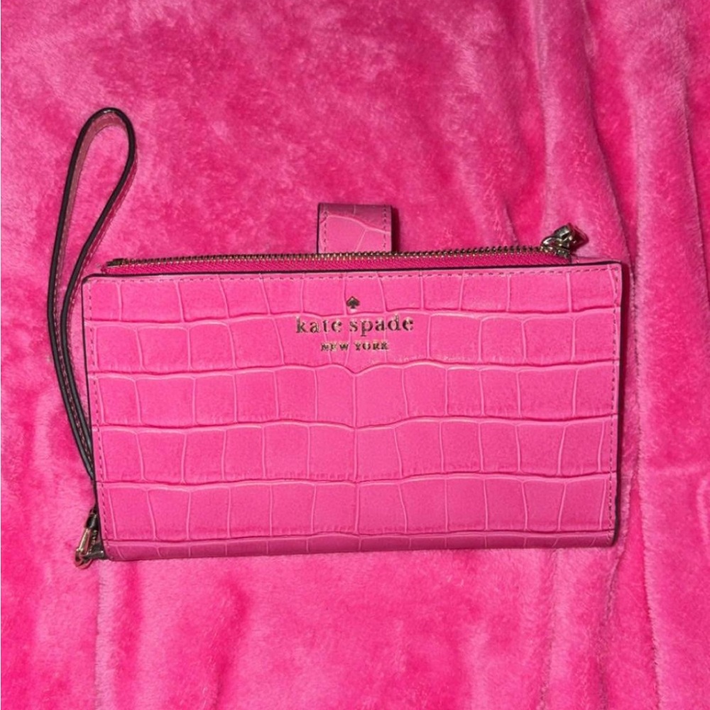 Kate Spade Pink Clutch with Metal Hardware